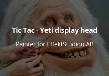 <h3> Tit Tac Yeti display head</h3>Painter and hair puncher for silicone display head for EffektStudion.