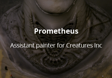 <h3>Prometheus</h3>Assistant painter for Engineer suits at Creature's Inc. Based on paint designs by Henrik Svensson.