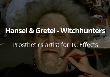 <h3>Haensel and Gretel - the Witch hunters</h3>Prosthetic make up artist for TC Effects. Prosthetic application for the Fat and Ugly-witch.