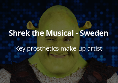 <h3>Shrek the musical</h3>Key prosthetics artist for Shrek the musical in Karlstad, Sweden. Make-up design by Göran Lundström/ EffektStudion.
