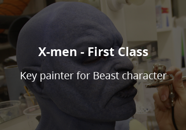 <h3>X-men - First Class</h3>Key painter for the Beast creature suit and appliances for Dave and Lou Elsey