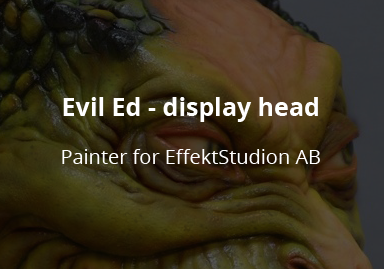 <h3>Evil Ed display head</h3>Display head in silicone painted for director Anders Jacobsson based on Göran Lundströms originial paint design.